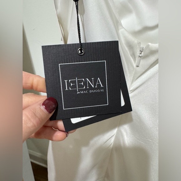 Ieena for MacDuggal One Shoulder Double Strap Satin Gown NWT Size 6 - Picture 8 of 13